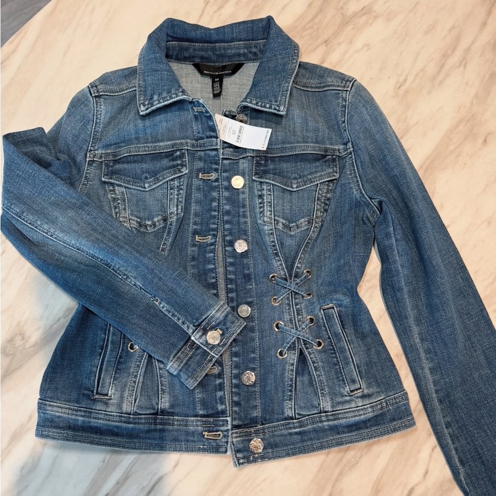 NWT White House Black Market Blue Jean Jacket